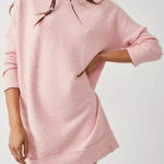 Free People We The Free Pink Casey Ribbed Knit Mock Neck Tunic Longline Sweater Photo 0