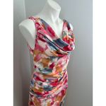 Abercrombie & Fitch Women's Abercrombie Pink Satin Floral Cowl Neck Draped Maxi Dress M Photo 2