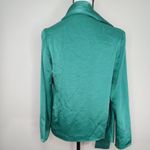 Sally LaPointe Crinkle Satin Scarf Neck Top | SIZE 2 Green Photo 4