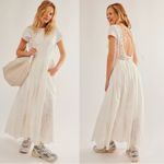Free People  Ethereal Dainty Eyelet Lace Beaded Laine Midi Maxi Dress White Small Photo 1
