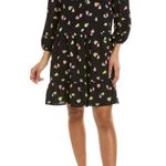 Nic+Zoe Tiered Long-Sleeve Dress w/Mandarin Collar, Black Multi, Size L NWT $188 Photo 2