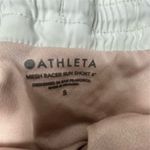 Athleta  womens White Mesh Racer Run Shorts 4" Size Small Gym Athletic preloved Photo 2
