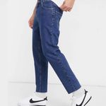 ASOS New Design Tapered Raw Hem Classic Rigid Jeans Mid Wash Blue Waist Size 34 Photo 2