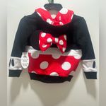 Disney  Parks Minnie Mouse Zip Up Hoodie Jacket Minnie Ears & Plush Bow Size XXS Photo 3