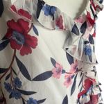 French Connection  Aden Bai Lurex‎ Frill Ruffle Cami Top Women's 8 Floral Sparkle Photo 2