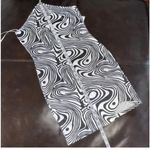 Nwt Kik dress swirl halter size small black white Cut Out Back Bodycon neck tie Photo 4