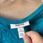 Style & Co Turquoise Short Sleeve Top xl Photo 2