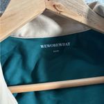 We Wore What  Forest Green and Beige Patterned Crop Top Photo 2