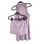 Halara  Half Zip Contrast Mesh Side Pocket 2-Piece Tennis Dress Purple XL Photo 4