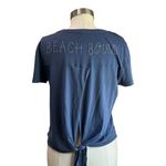 Aerie  Blue Embroidered Back "Beach Bound Lightweight T Shirt Size Large Photo 1