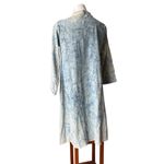 Vintage THRILL Lightweight Acid Wash Denim Duster Fringe Edges Hippie Festival Blue Size XL Photo 5