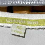 Gianni Bini White and Blue Graphic Tank Top Relaxed Fit Photo 1