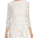 Shoshanna  Womens Abella White Ivory Floral Lace Ruffled Cocktail Party Dress 6 Photo 3