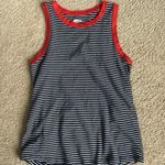 Old Navy Striped Tank Top with Red Trim Photo 0