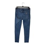 ZARA  Blue Medium‎ Wash Denim Distressed Raw Cut Hem Skinny Jeans 2 Photo 1