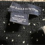 American Eagle  AEO Black White Polka Dot Ruffle Lace Crop Top Size Medium 8904. Photo 3