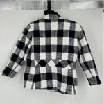 Talbots Women's Buffalo Check Textured Lined Full Zip Jacket Black White Size 4 Photo 1