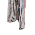 Bella Dahl Button Down Shirt Coastal Stripe Cream Pink Blue Size Medium Photo 7