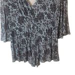 Haute Hippie Women's Size XS Blue Printed Flutter 3/4 Slv Blouse Photo 2
