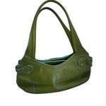 Franklin Covey Full Grain Leather Purse Handbag Green Shoulder Bag Front Pocket Photo 7