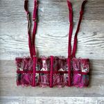 Victoria's Secret Victoria’s Secret embroidery garter belt/floral lace waist cincher/burgundy Photo 3