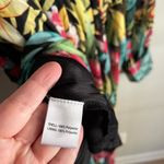 Y2K Spy Zone Exchange Tropical Floral Maxi Dress Belted Sheer Long Sleeve M Black Size M Photo 5