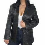 90s Vintage New York Classics Black Vintage Leather Jacket Women's Medium Biker Photo 1