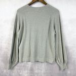 Basic Milano Women Sweater Large Balloon Sleeve Minimalist Old Money Luxury Knit Gray Photo 3