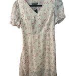 Allegra K NWT Peasant Floral Dress V Neck Ruffles Tiered Puff Sleeves Small-flaw Photo 1