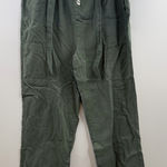 Aerie  olive green paperbag waist wide leg pants size XL NWT tie waist pull on Photo 0