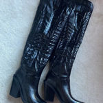Dolls Kill  Simmi Dalton 3 Cowboy Boots Black Tall Western Knee High size 38 Photo 0