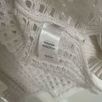 J. Jill Crochet Sweater Womens XS Linen Blend Beachy Coastal Boho Coquette Swim White Photo 4