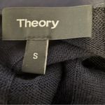 Theory  Long Maxi Cardigan Navy Wool Silk Trim Open Front Sweater Small Photo 6