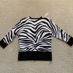White House | Black Market  Zebra Print Cardigan Bejeweled Size Medium Stretch EUC Photo 4