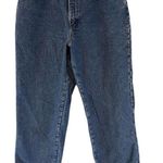 L.L. Bean Flannel Lined High Waist Mom Jeans Size 14 petite Fisherman Core C24 Blue Photo 0