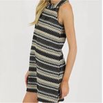 Judith March  the Little Jacquard High Neck Shift Dress in Black Sz‎ L Photo 2
