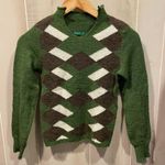 United Colors Of Benetton Vintage 90s-Y2K  olive argyle wool blend sweater Italy Photo 0