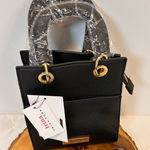 Trina Turk Black Mini Bag with Double Handles Crossbody Strap front slip pocket Photo 0