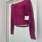 NWT Happily Grey Pink Fuzzy Metallic Y2K Long Sleeve 2000s Cute Fitted Sweater Size M Photo 4