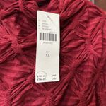 Anthropologie Anthropology Maeve Burgundy, Long Sleeve Scrunch Textured Dress Photo 2