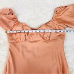 Selfie Leslie  Park‎ Avenue Flutter Sleeve Midi Dress Thigh Slit Apricot Medium Photo 12