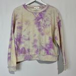 Kirious Women’s Reverse Tie Dye Long Sleeve Pullover Sweatshirt Purple Sz M NWT Photo 0