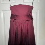WHITE By Vera Wang • Long Strapless Bridesmaid Dress • Belt • Burgundy/Wine • 2 Red Photo 1