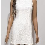 Rebellion  Women's Ivory Lace Mock Neck Sleeveless Mini Dress Size S Photo 0