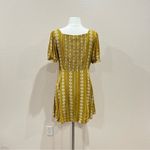 Hem & Thread  Mustard Floral Geometric Boho Mini Dress Size Large Photo 6