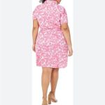 Foxcroft  Pink Floral Shirt Dress 18W Photo 1