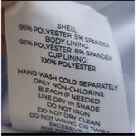 Shade & Shore Women's Ribbed Long Line Triangle Bikini Top Light Blue Stripe 34B Photo 11