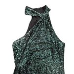 Badgley Mischka  Halter Neck Sequin Gown in Green, Size US 12 Photo 5
