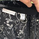 Valerie Stevens VINTAGE BLACK VELVET AND MESH LEAF DETAILED CLASSY BUTTON DOWN Photo 1