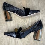 Tory Burch  Jessa Block Heel Pumps Snake Suede Horsebit Metallic Women’s Size 9 Photo 7